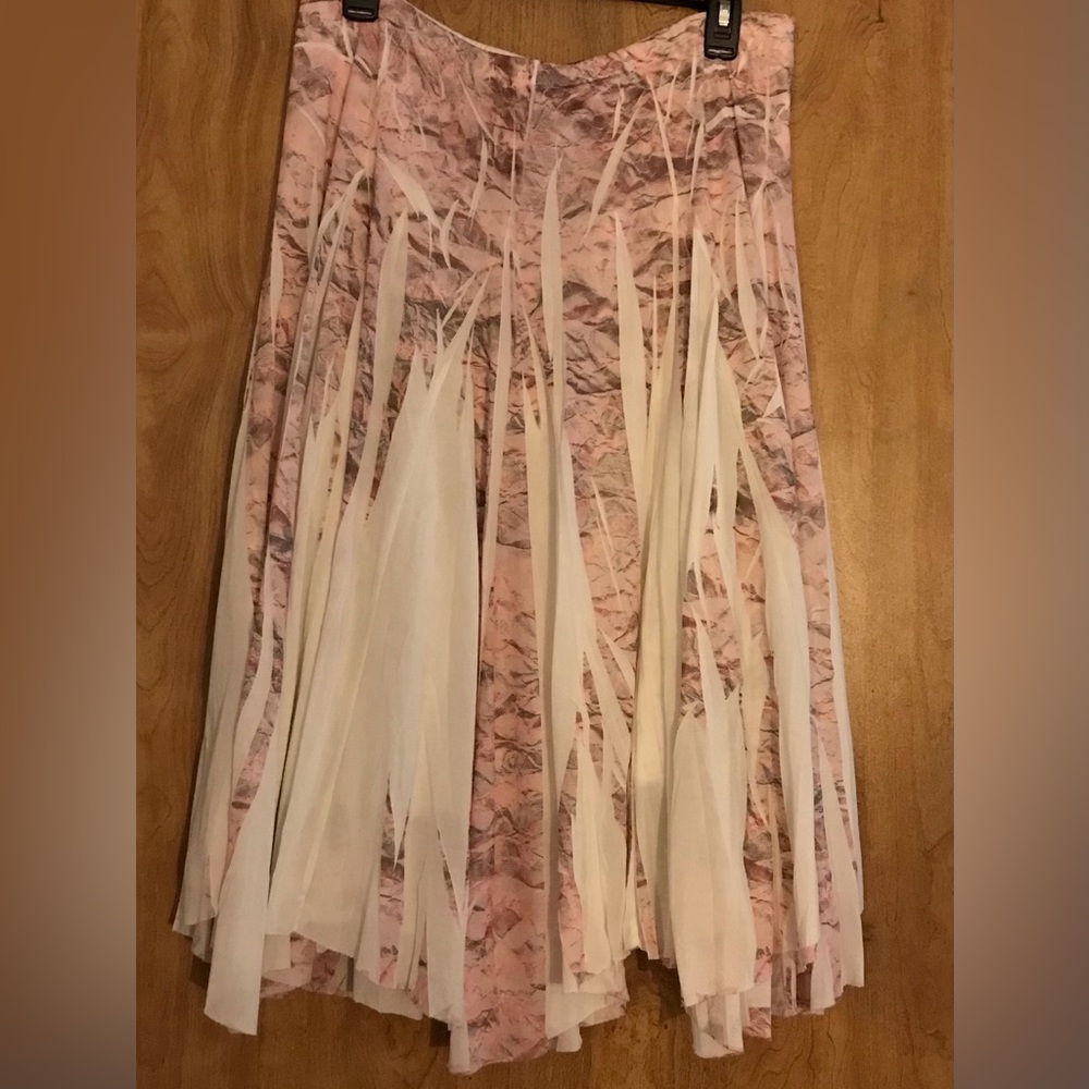 Pink and cream color skirt